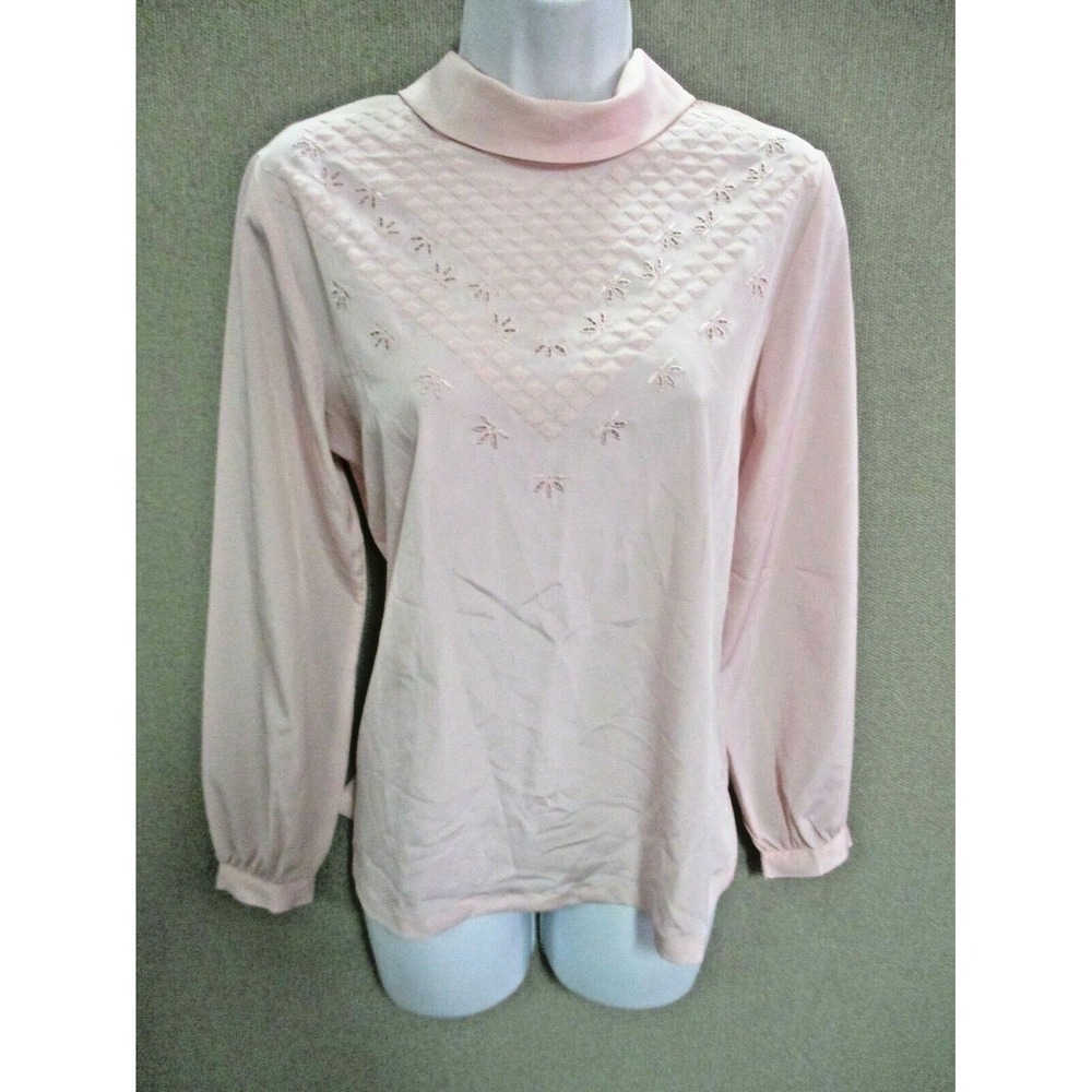 Vintage 70's Daffodil Shirt Size Medium Hand Embroidered Lace Front Romantic Top